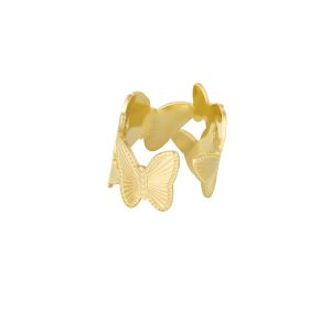 Ring vlinders groot- Goud