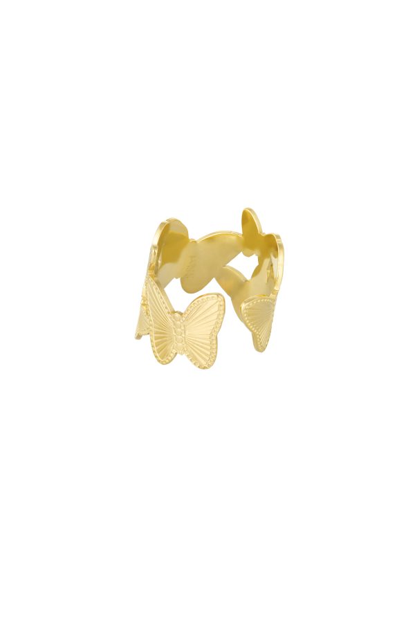 Ring vlinders groot- Goud