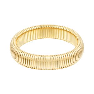 Armband ribbel breed - goud