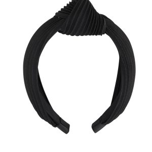Haarband rib met knoop - zwart