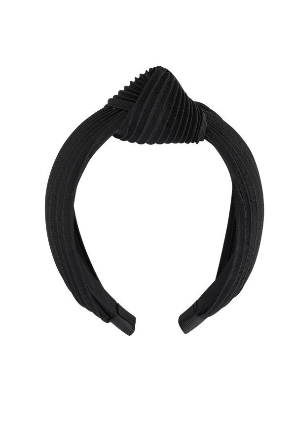 Haarband rib met knoop - zwart