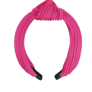 Haarband rib met knoop - fuchsia
