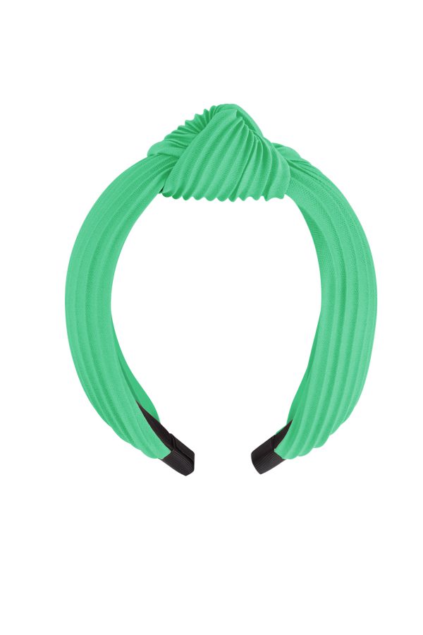 Haarband rib met knoop - groen