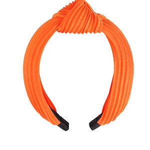 Haarband rib met knoop - oranje