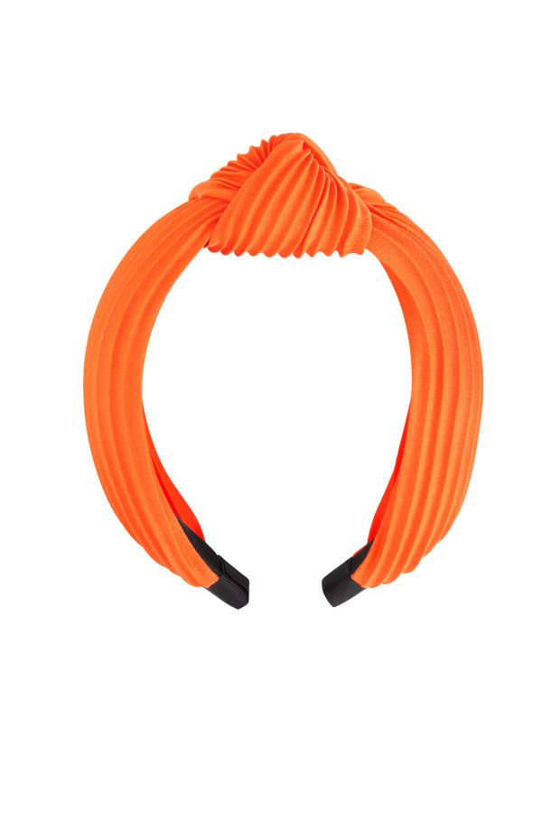 Haarband rib met knoop - oranje