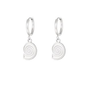 Oorbellen shell swirl - zilver