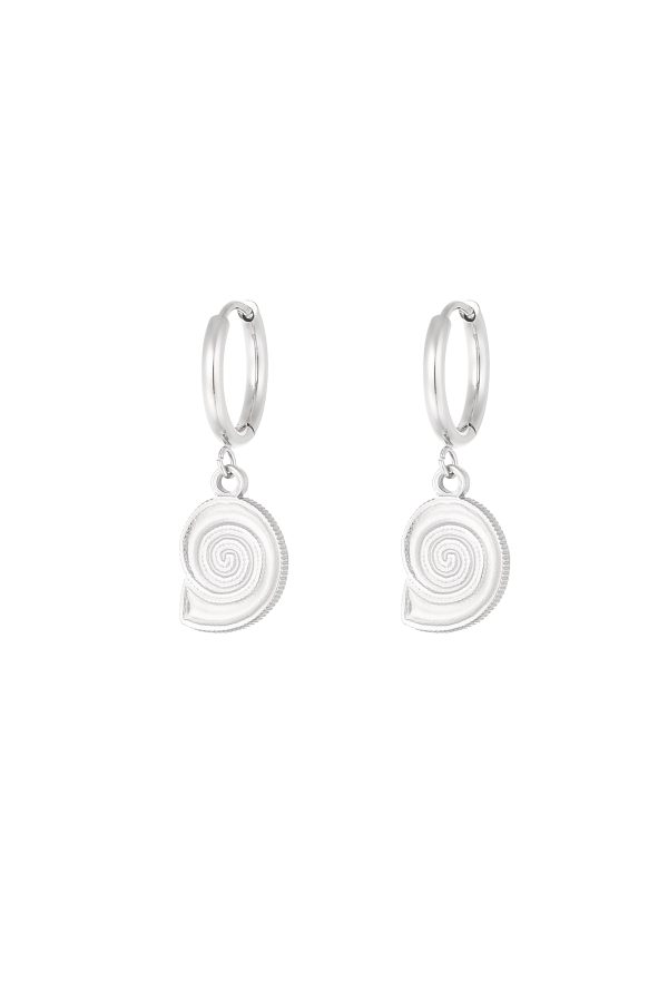 Oorbellen shell swirl - zilver