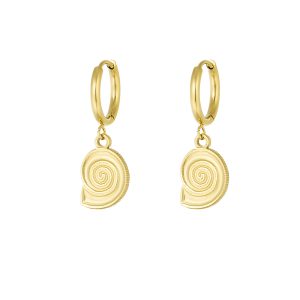 Oorbellen shell swirl - goud