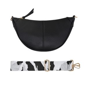 Buideltas met zomerse strap - zwart