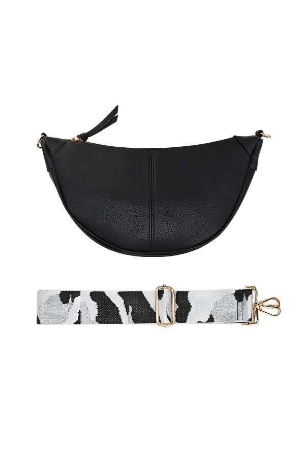 Buideltas met zomerse strap - zwart