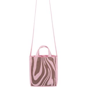 Kleine canvas tas zebra - roze bruin