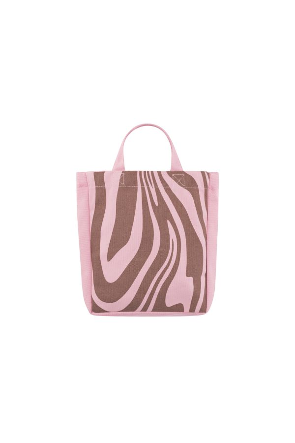 Kleine canvas tas zebra - roze bruin - Afbeelding 4
