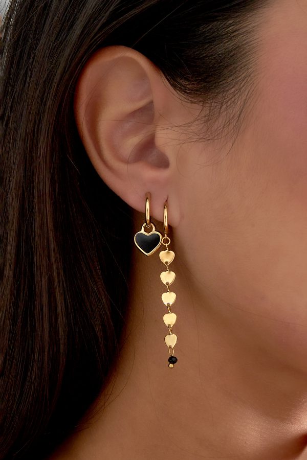 Oorbellen lover - blauw goud - Afbeelding 2