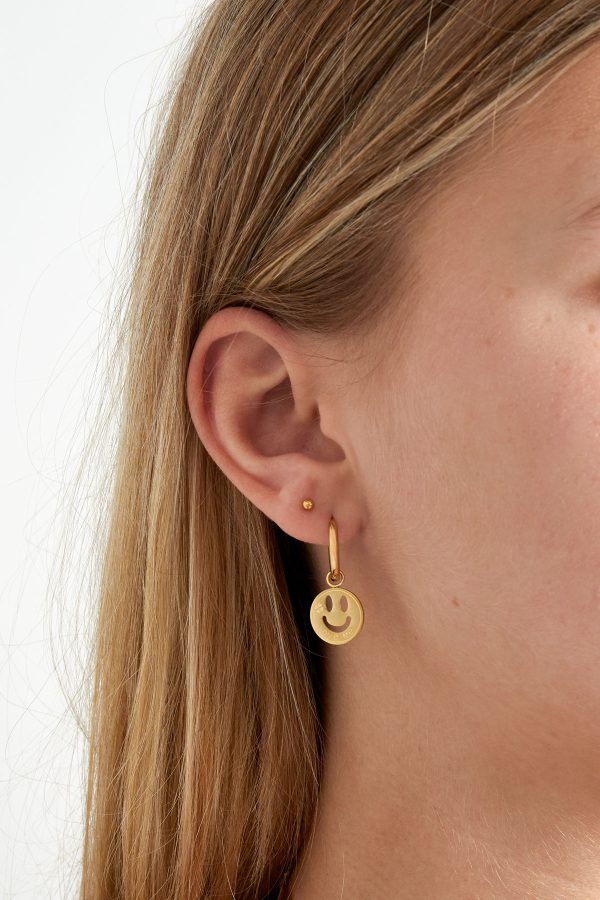 Oorbellen smiley love - zilver - Afbeelding 2