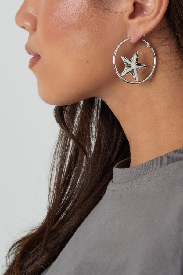 Oorbellen ster - zilver - Afbeelding 2
