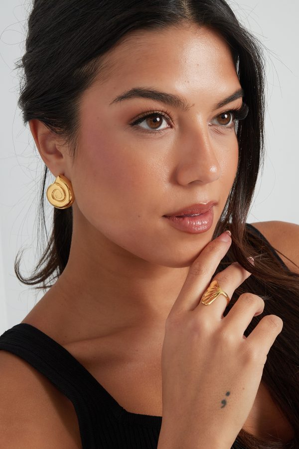 Oorbellen swirly shell - goud - Afbeelding 2