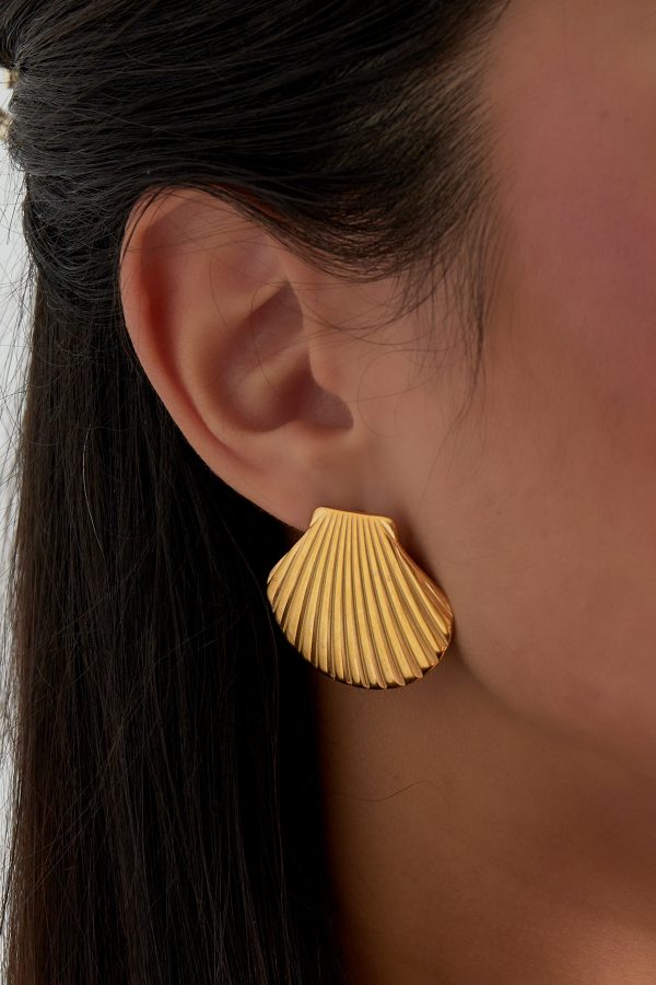 Oorbellen shell statement - zilver - Afbeelding 2
