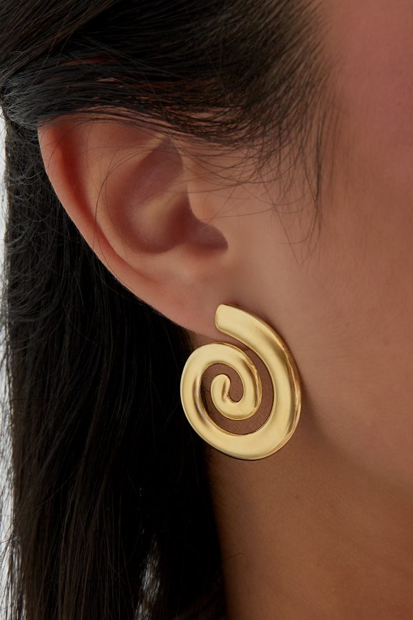 Oorbellen swirly wave - goud - Afbeelding 2