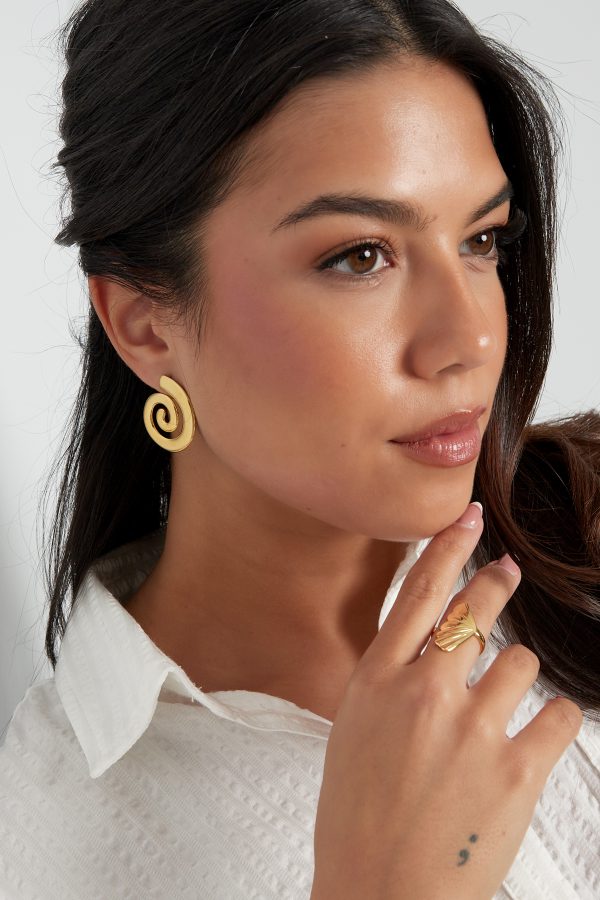 Oorbellen swirly wave - goud - Afbeelding 3