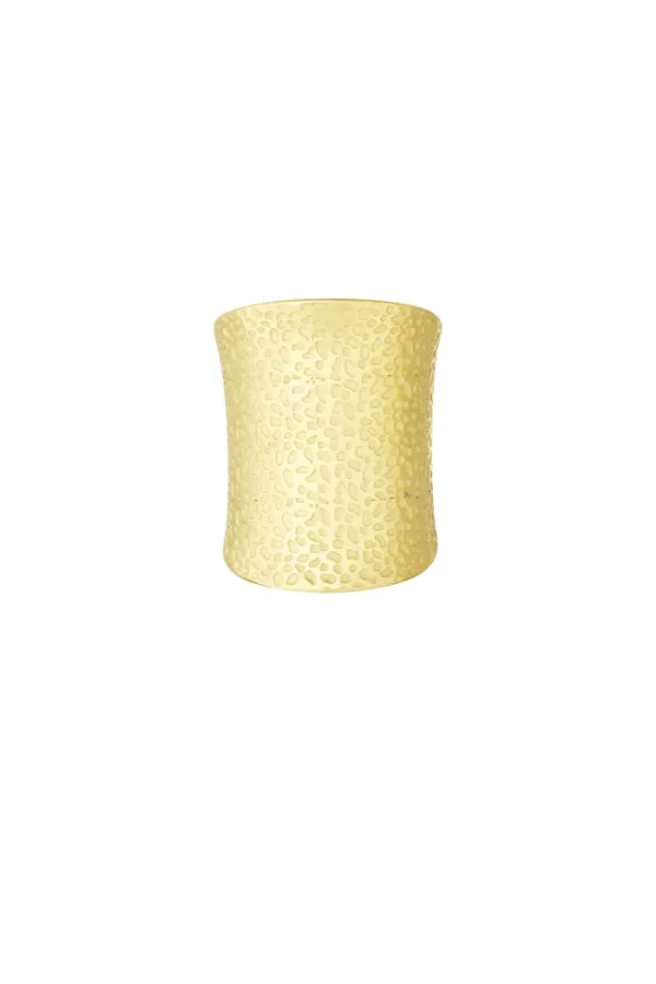 Vintage statement langwerpige ring - goud