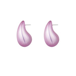 Kleurrijke druppel oorbellen - roze