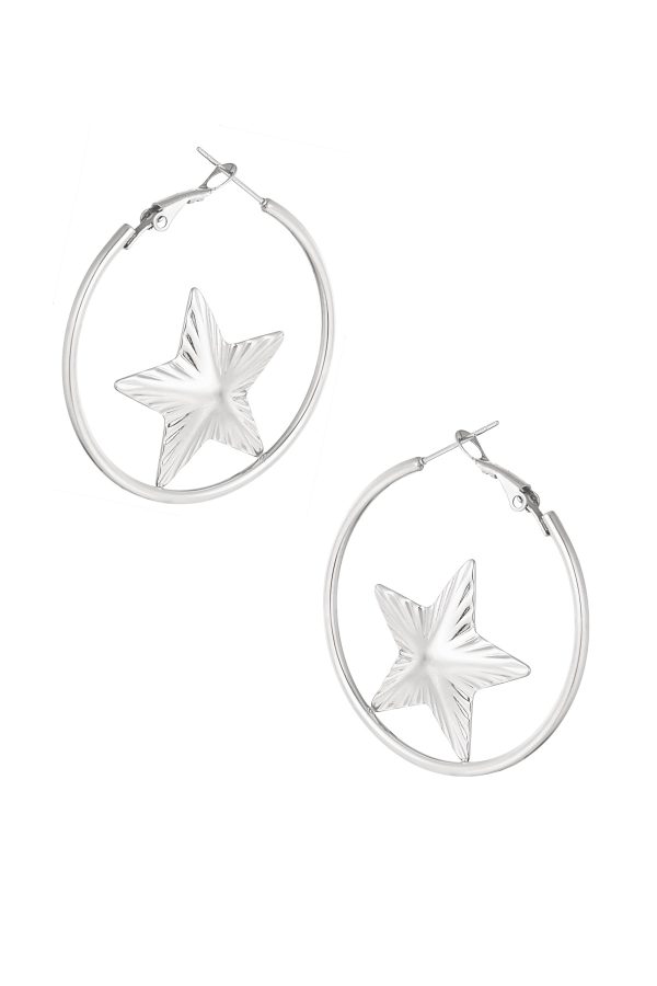 Oorbellen ster - zilver