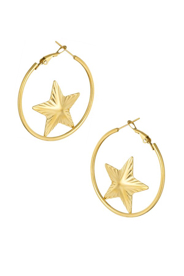 Oorbellen ster - goud