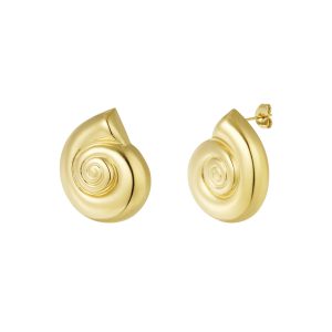 Oorbellen swirly shell - goud