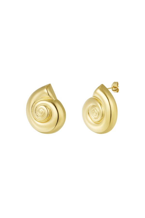 Oorbellen swirly shell - goud