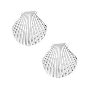 Oorbellen shell statement - zilver