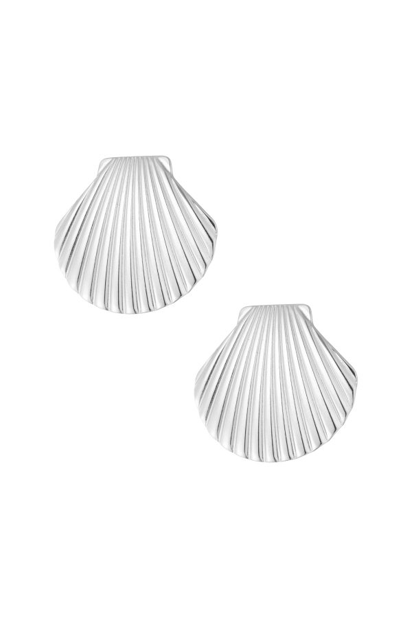 Oorbellen shell statement - zilver