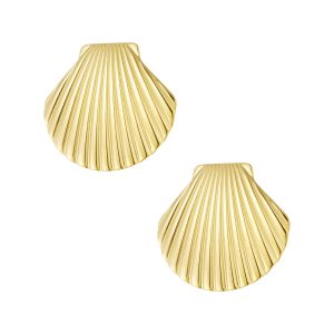 Oorbellen shell statement - goud