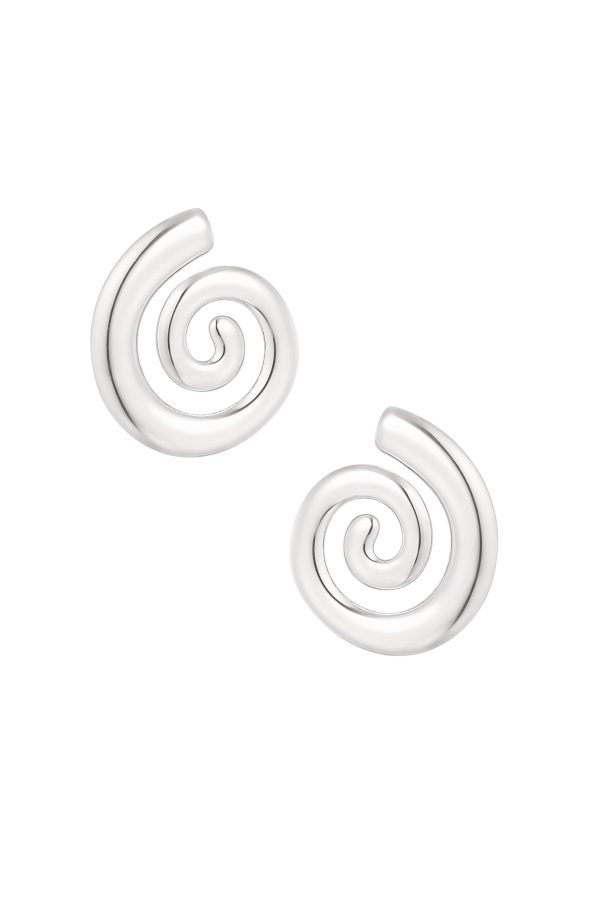 Oorbellen swirly wave - zilver
