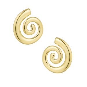 Oorbellen swirly wave - goud