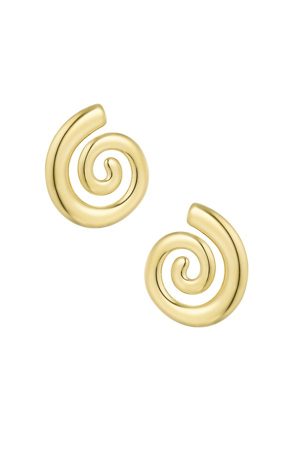 Oorbellen swirly wave - goud