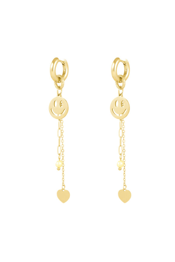 Oorbellen lovely smiley- goud