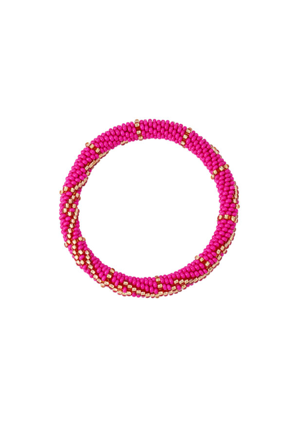 Kralen armband met motief fuchsia