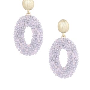 Ovale discodip oorbel - Grijs Goud