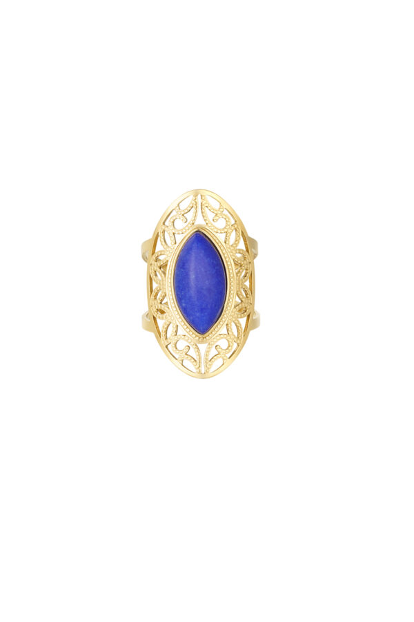 Big stone ring - blauw