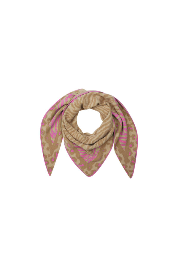 Panter/zebra print sjaal - fuschia