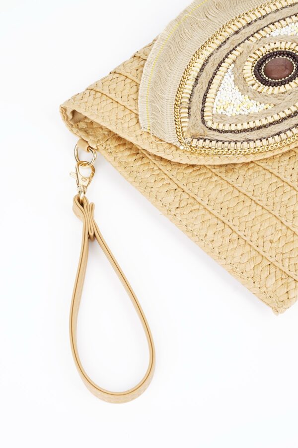 All eyes on you clutch beige