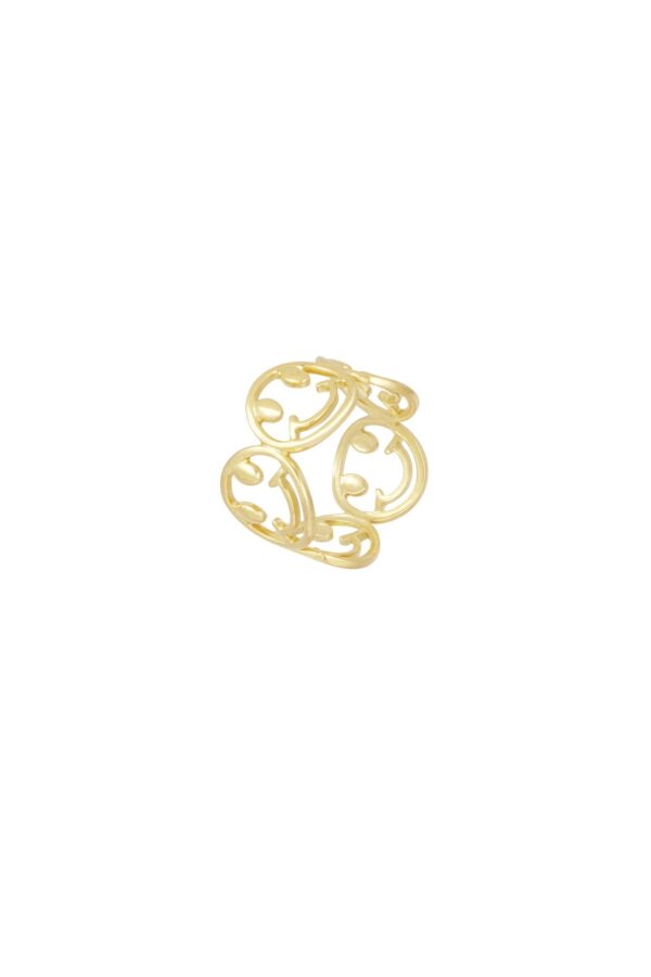 Smiley ring goud