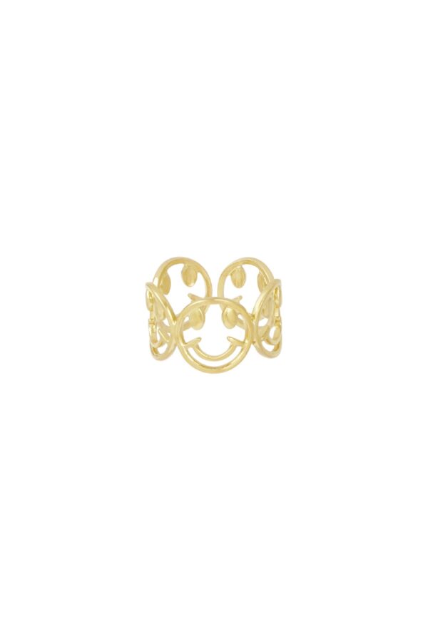 Smiley ring goud - Afbeelding 2