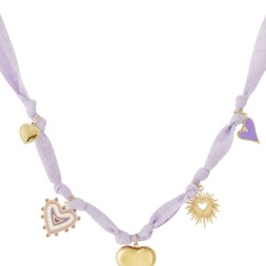 Lila ketting met bedels