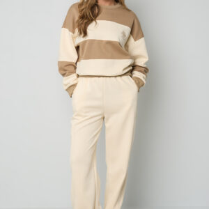 De gestreepte trui Khaki maat S