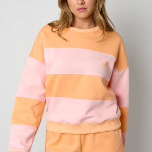 De gestreepte trui roze/oranje maat L