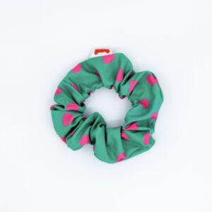 Colori Ribelle scrunchie green pink dots