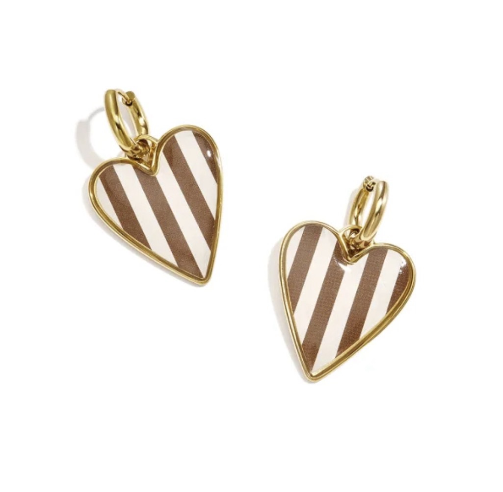 Brown Stripe Heart